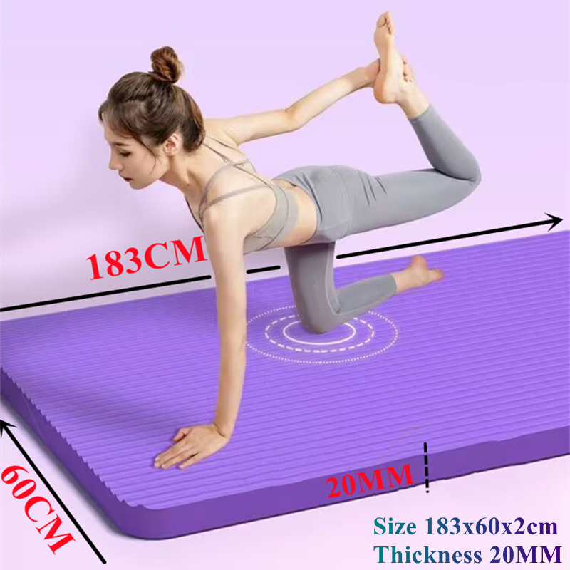 Pilates Yoga Mat Thickness - 185x60x2 см толстые коврики для йоги,
